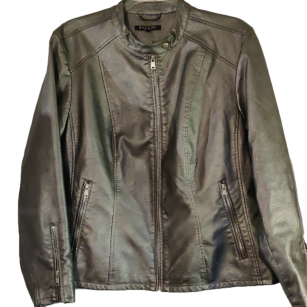 Baccini Vegan Leather Jacket Size 2X